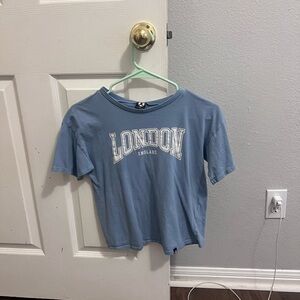 Light Blue London England Graphic Boxy T-Shirt